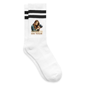 Fotografin on Tour - Gestreifte Tennissocken - Weiß/Schwarz - Rechts