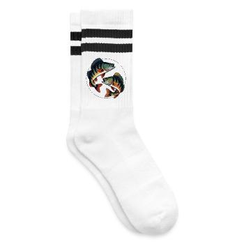 Two jumping perches - Striped tennis socks - white/black - Right