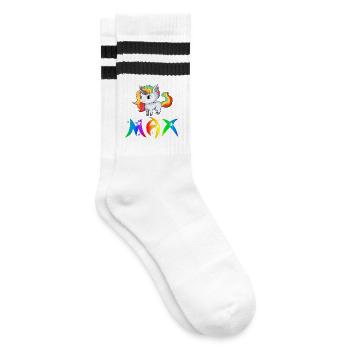 Einhorn Max - Gestreifte Tennissocken - Weiß/Schwarz - Rechts