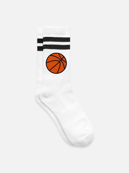 Basketball - Gestreifte Tennissocken - Weiß/Schwarz
