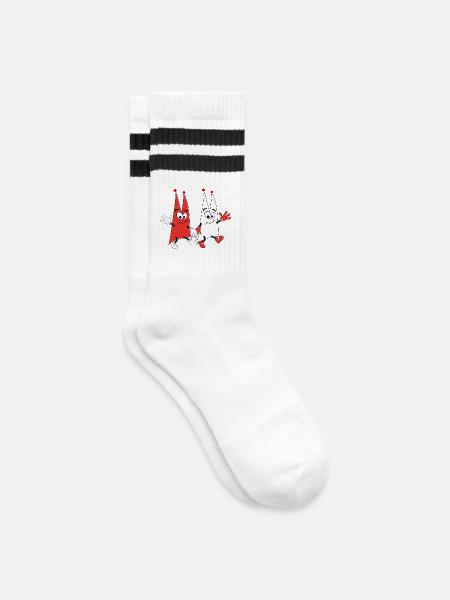 Dom Dance - Gestreifte Tennissocken - Weiß/Schwarz