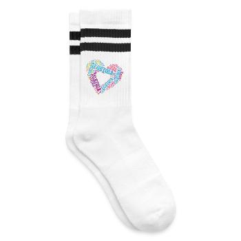 LGBTQIA+ Double Heart Word Cloud Gay Pride T-Shirt - Chaussettes de tennis - blanc/noir - Droite