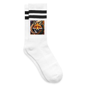 Fox - Striped tennis socks - white/black - Right