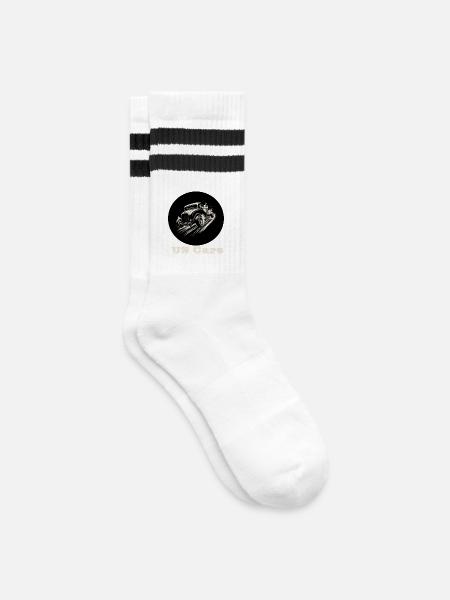 US Cars weiß - Gestreifte Tennissocken - Weiß/Schwarz