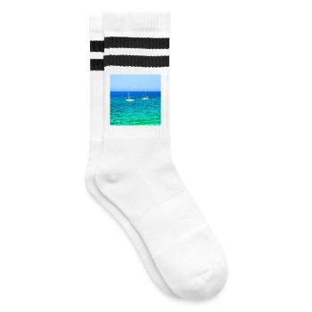 Summer Sailing - Gestreifte Tennissocken - Weiß/Schwarz - Rechts