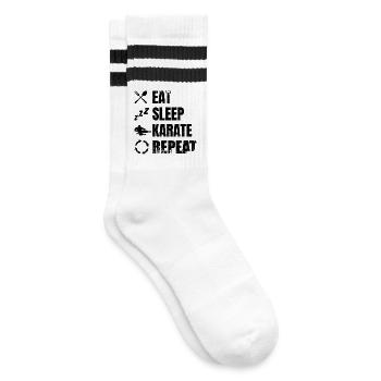 Karateka Routine - Gestreifte Tennissocken - Weiß/Schwarz - Rechts
