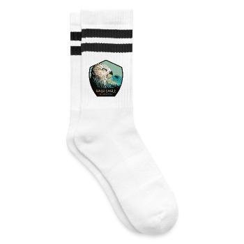 Alaska-Weißkopfseeadler-Porträt - Gestreifte Tennissocken - Weiß/Schwarz - Rechts
