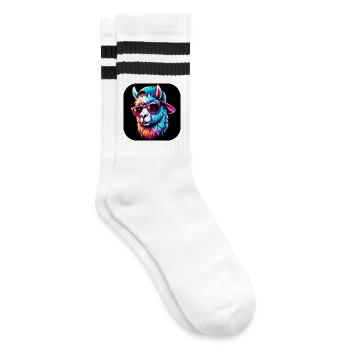 Lunettes de soleil alpaga chapeau fourrure multicolore - Chaussettes de tennis - blanc/noir - Droite