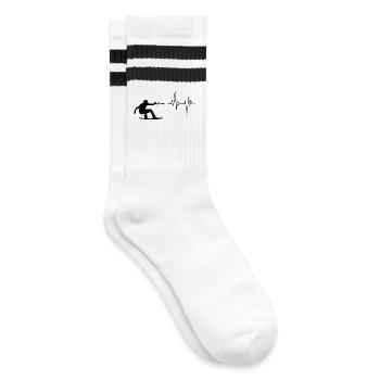 Water Sports Wakesurfing Surfboard Stunt Wakeboard - Striped tennis socks - white/black - Right