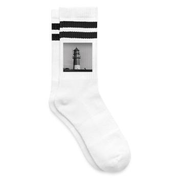 Phare Büsum Dithmarschen Côte de la mer du Nord Poster - Chaussettes de tennis - blanc/noir - Droite