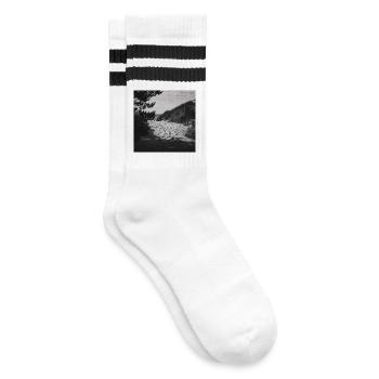 Beach Access West Beach Prerow Baltic Sea Darß Poster - Striped tennis socks - white/black - Right