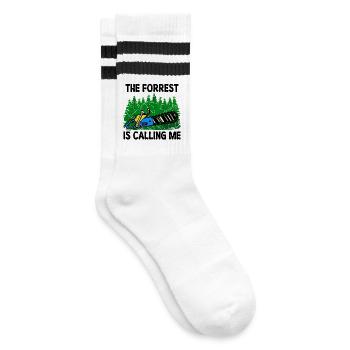 Scie boiserie bûcheron arbre déclaration forêt - Chaussettes de tennis - blanc/noir - Droite
