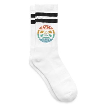 Volant de course de voiture rétro course vintage - Chaussettes de tennis - blanc/noir - Droite