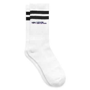 Developer Code Debug Statement Entwickler Dev - Striped tennis socks - white/black - Right