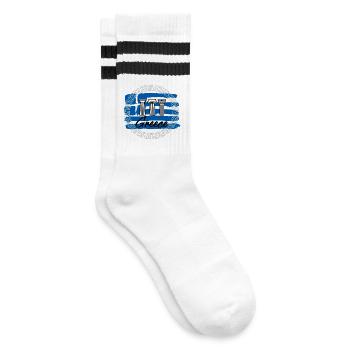 Griechenland - Gestreifte Tennissocken - Weiß/Schwarz - Rechts
