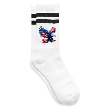 Eagle Flag USA USA American - Striped tennis socks - white/black - Right