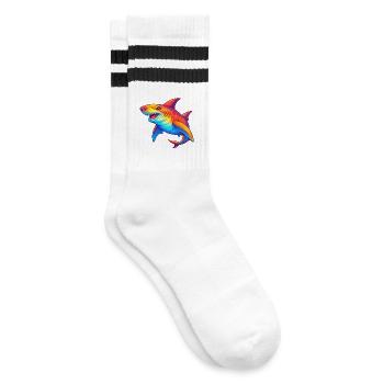 requin-marteau coloré Kawaii dessin animé Clipart - Chaussettes de tennis - blanc/noir - Droite