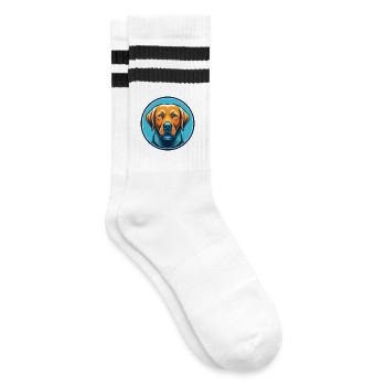 Labrador retriever chien Kawaii dessin animé logo pour animaux de compagnie - Chaussettes de tennis - blanc/noir - Droite