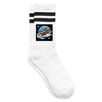 Vol de fusée dans l’espace - Chaussettes de tennis - blanc/noir - Droite