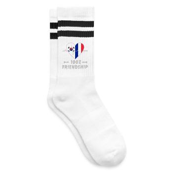 100 % amitié entre la Corée du Sud et la France - Chaussettes de tennis - blanc/noir - Droite