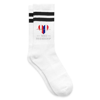 100 % amitié entre le Pérou et la France - Chaussettes de tennis - blanc/noir - Droite