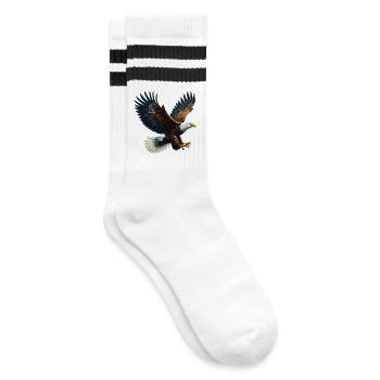 Adler - Gestreifte Tennissocken - Weiß/Schwarz - Rechts