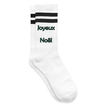 NOËL. MERRY CHRISTMAS. SAPIN. BONNE ANNEE - Chaussettes de tennis - blanc/noir - Droite