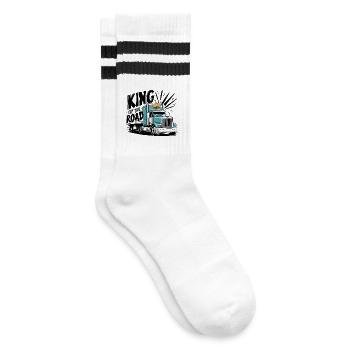 King of the Road - Gestreifte Tennissocken - Weiß/Schwarz - Rechts