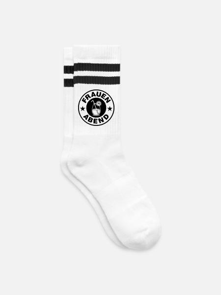 Frauen Abend Cocktail - Gestreifte Tennissocken - Weiß/Schwarz