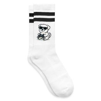 Controller Pup - Striped tennis socks - white/black - Right