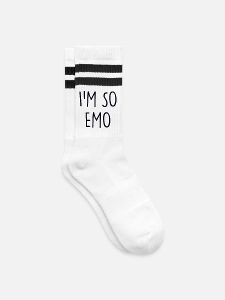 Emo - Gestreifte Tennissocken - Weiß/Schwarz