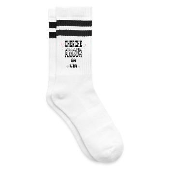Cherche Amour en CDI - Chaussettes de tennis - blanc/noir - Droite