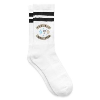 1979 Vintage - Gestreifte Tennissocken - Weiß/Schwarz - Rechts