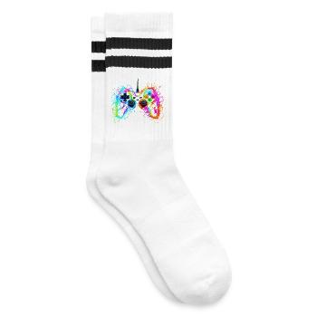 Gaming Controller Gamer - Striped tennis socks - white/black - Right