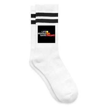 LEBEN HINTER GITTERN - Gestreifte Tennissocken - Weiß/Schwarz - Rechts