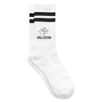 Ballerina - Gestreifte Tennissocken - Weiß/Schwarz - Rechts