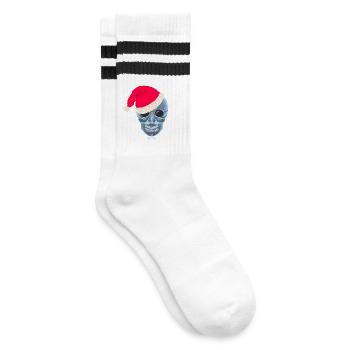 X-ray skull Santa hat, drawing - Striped tennis socks - white/black - Right
