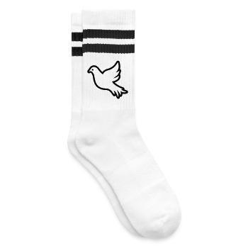 Contour de la colombe Contour Symbole de la paix - Chaussettes de tennis - blanc/noir - Droite