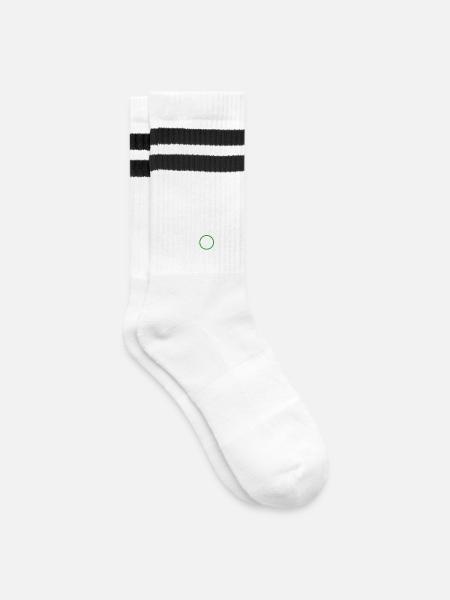 social distancing mode on - Gestreifte Tennissocken - Weiß/Schwarz