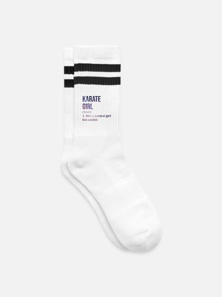 Karate Karate Karate - Gestreifte Tennissocken - Weiß/Schwarz