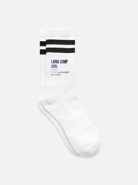 Weitsprung Weitsprung Weitsprung - Gestreifte Tennissocken - Weiß/Schwarz