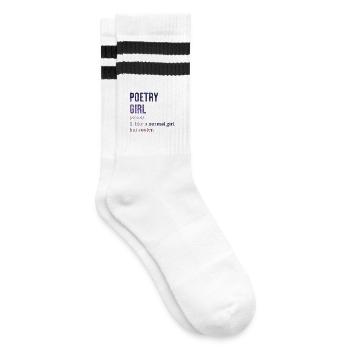 Poesie - Gestreifte Tennissocken - Weiß/Schwarz - Rechts