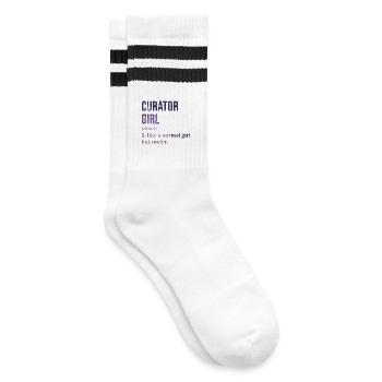 Kurator - Gestreifte Tennissocken - Weiß/Schwarz - Rechts