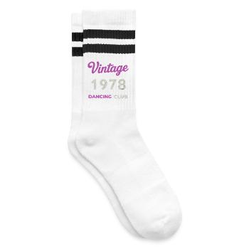 Vintage 1978 – Dancing Club Retro Birth Year - Striped tennis socks - white/black - Right