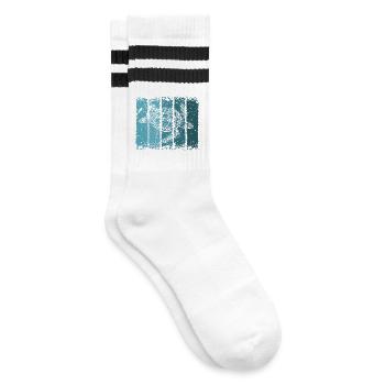 Schildkröte - Gestreifte Tennissocken - Weiß/Schwarz - Rechts