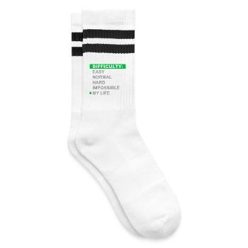 Mode de difficulté – Ma vie - Chaussettes de tennis - blanc/noir - Droite