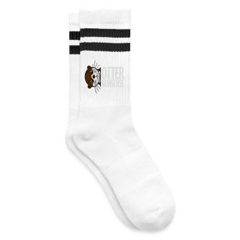 Otter Nonsense Lustig Wortspiel Otter Liebe Spruch - Gestreifte Tennissocken - Weiß/Schwarz - Rechts