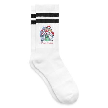 Conception de l’équipage de Noël de chat festif - Chaussettes de tennis - blanc/noir - Droite