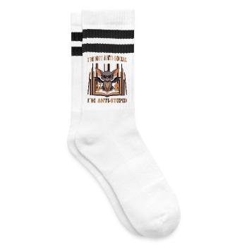 Chauve-souris intelligente mignonne - Chaussettes de tennis - blanc/noir - Droite