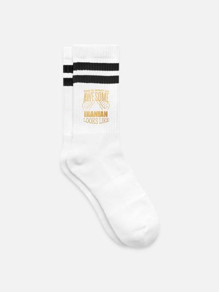 Iran Iran Iran - Gestreifte Tennissocken - Weiß/Schwarz
